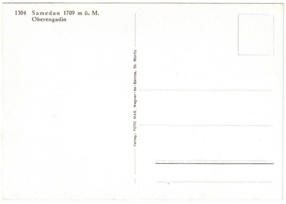 Cartoline postali: Samedan - Skilift mit Dorf – Usato da Binningen venduto da Mountainrider 1