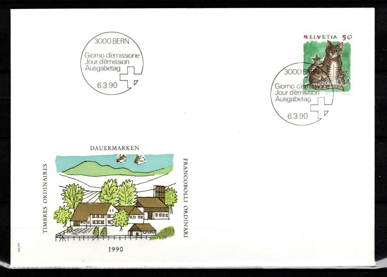 Tutti i francobolli: 1990/93  FDC / Tiere - Katze – Usato da Schaffhausen venduto da poststamp