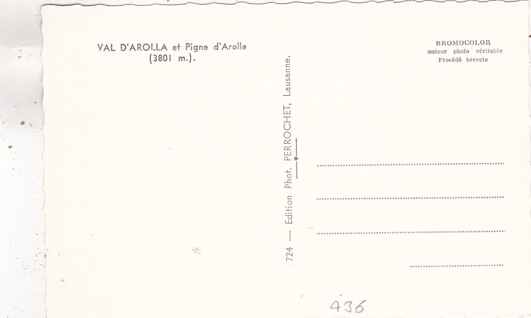 Cartoline postali: Val d' Arolla et Pigne d' Arolla – Usato da Herisau venduto da Lisegrat2008 1