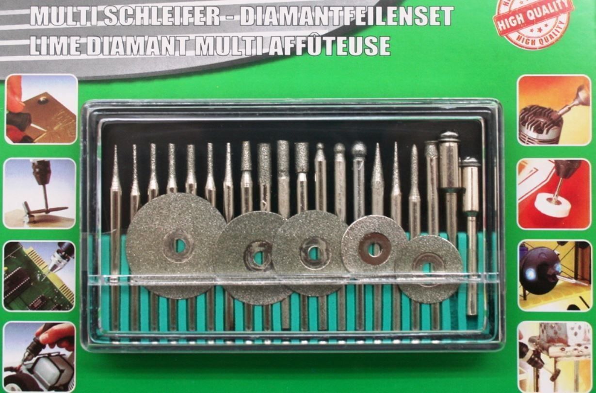 Alle Werkzeuge: 25 TLG  MULTI - DIAMANTFEILENSET entsprechend Dremel – Neu und originalverpackt aus St. Gallen von schnaeppchen-preise 1