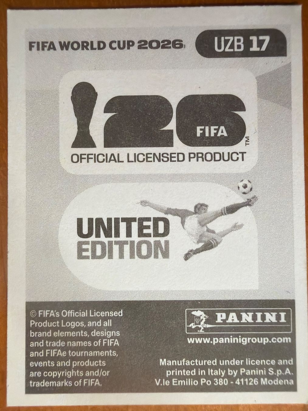 Panini Carte collezionabili: Panini UZB17 – Nuovo (secondo la descrizione) da Susten venduto da Rechnun 1