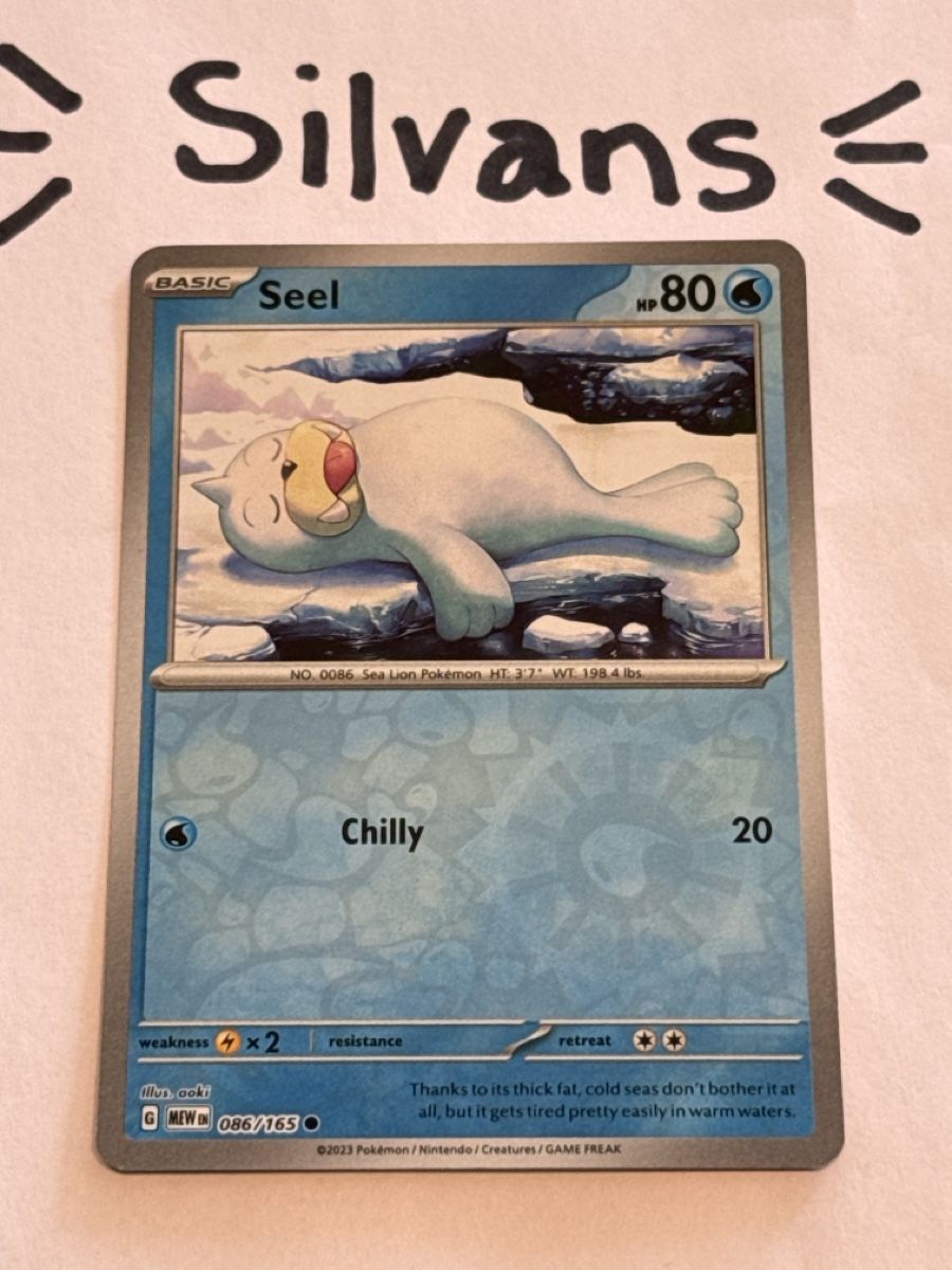 Pokémon Sammelbilder & Trading cards: Seel Reverse Holo MEW 086 Englisch – Neu (gemäss Beschreibung) aus Wil SG von Silvans