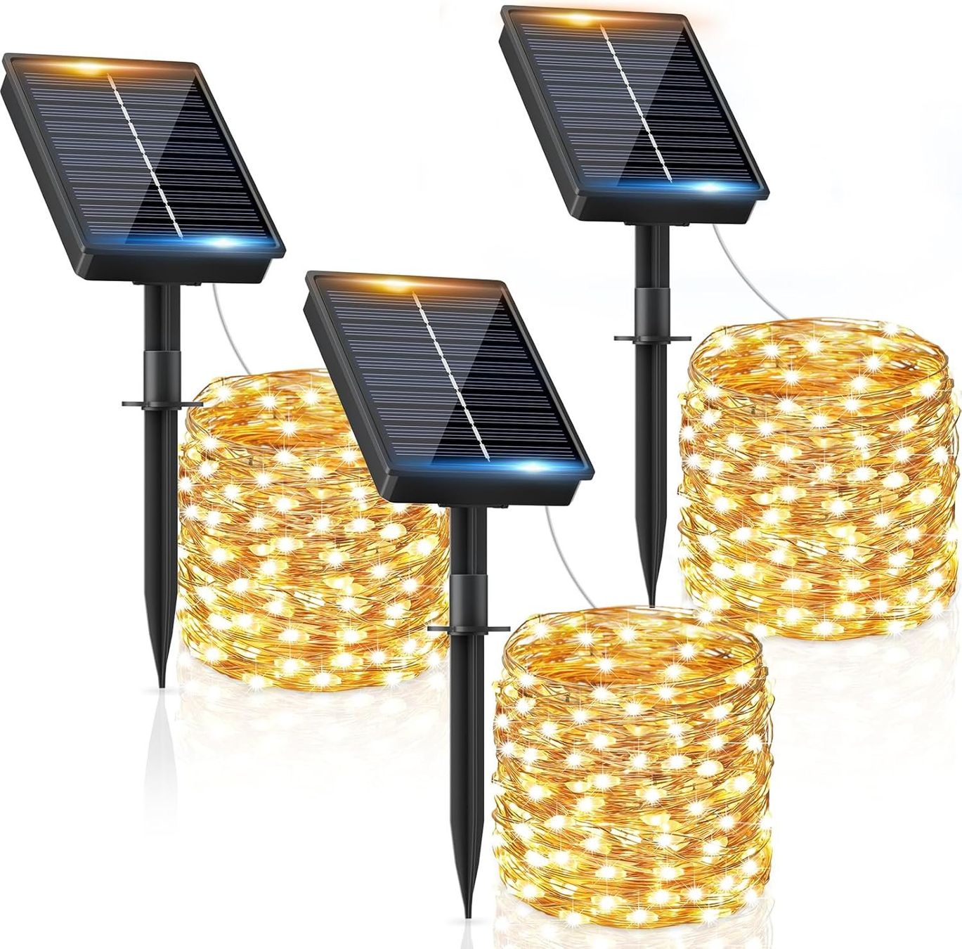 Lichterketten & Leisten: Solar Lichterkette Aussen, 3x12M 120 LED 3stk – Neu und originalverpackt aus Nuglar von SaleRitter