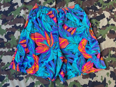 Vintage 80s Short AOP Flowers Sz L