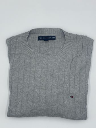 Herren Tommy Hilfiger Strickpullover, grau, Grösse XL