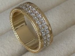 Luxus Elegante Gr: 16/6 Ring Zirkonia Memoire Farbe: Gold