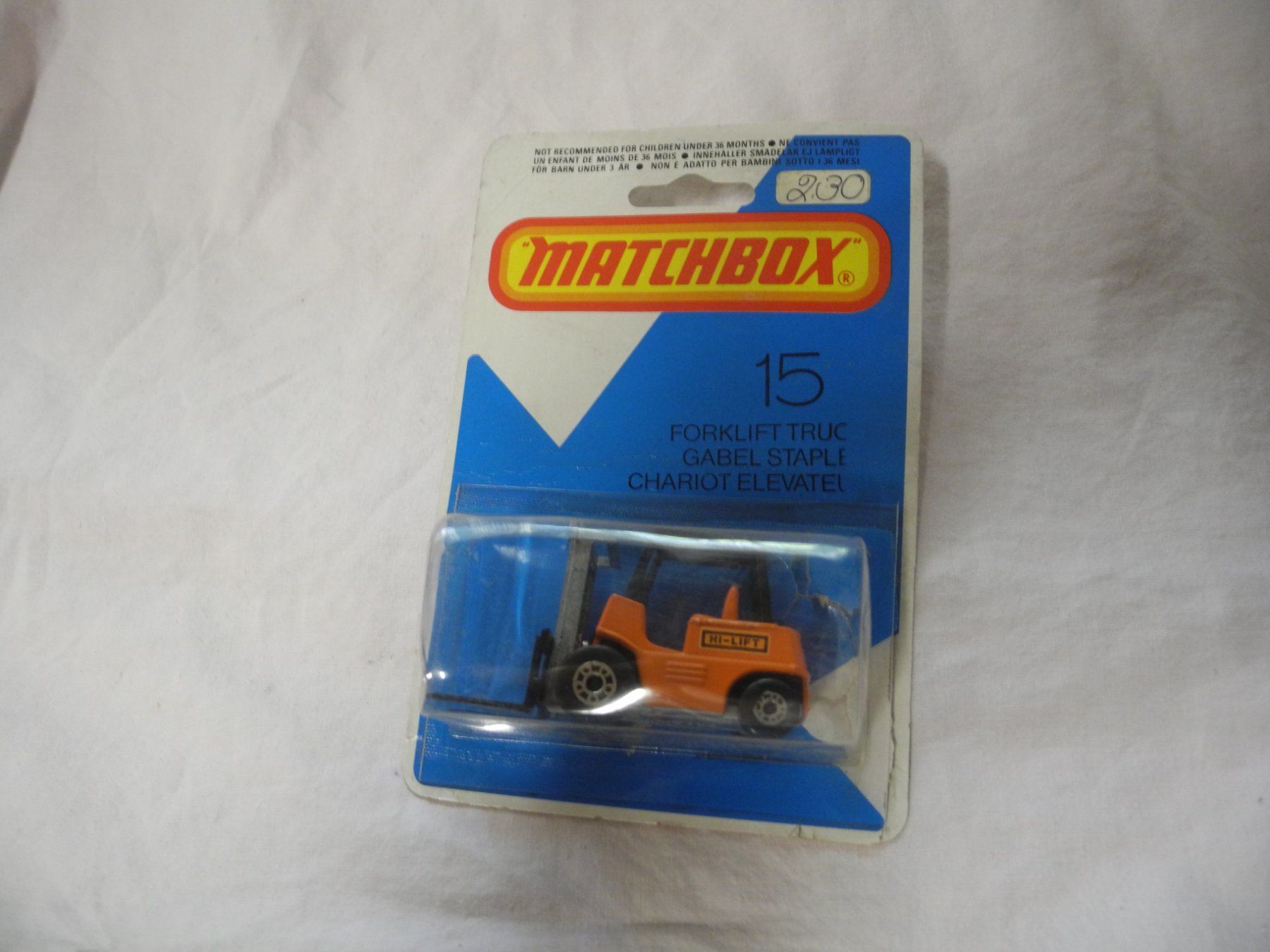Matchbox Modellautos: MATCHBOX  NR. 15  GABELSTAPLER  CHARIOT ELEVATEUR  MIB – Neu und originalverpackt aus Gurtnellen von Murmeli99