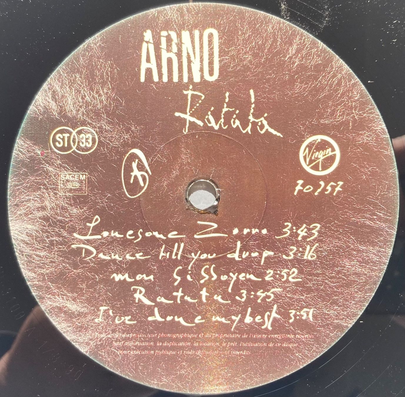 Dischi in vinile: ARNO - RATATA – Usato da Poliez-Pittet venduto da Newtown-Records 3