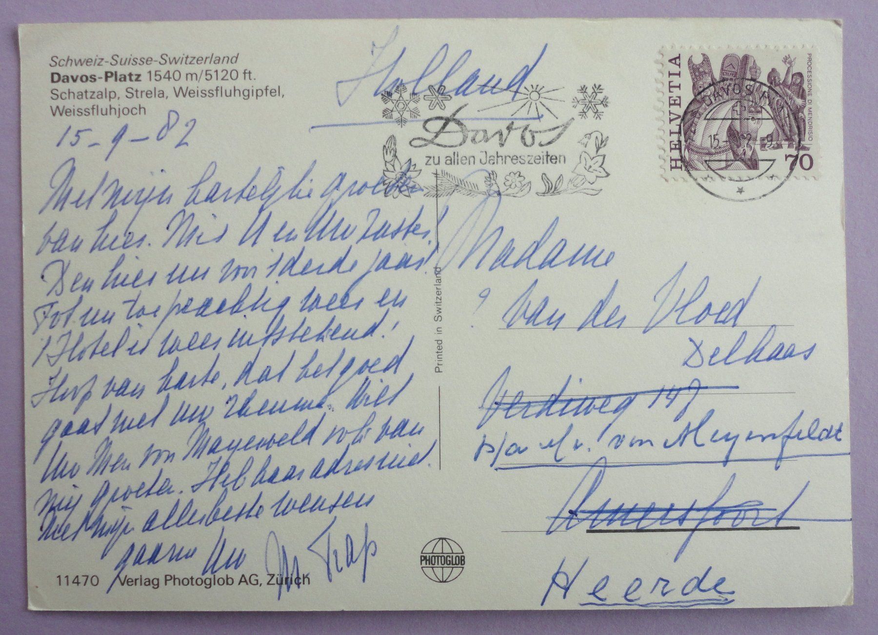 Cartoline postali: Davos-Platz 1540 m – Difettoso da Fétigny venduto da Billy2miny 1