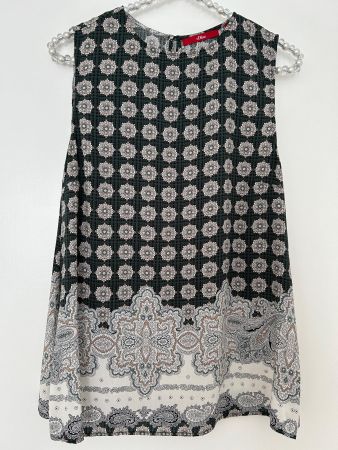 s.Oliver Sommer-Bluse, grün gemustert, Gr. 36