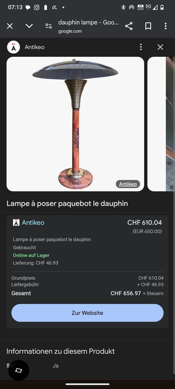 Lampade: Le Dauphin Designer Tischlampe – Usato da Winterthur venduto da Lauruus 5