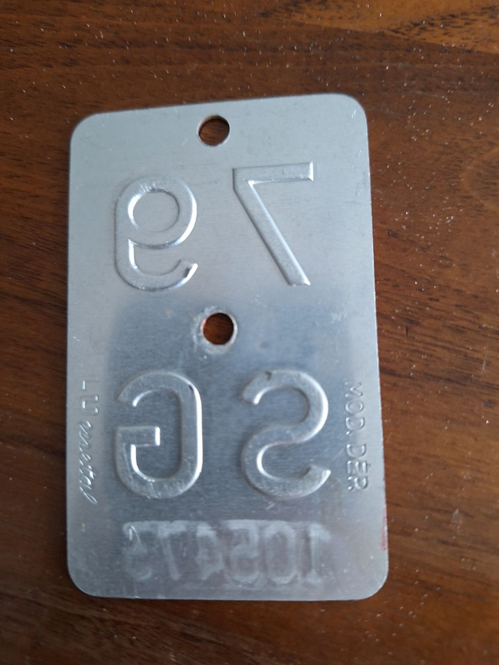 Insegne: Velonummer SG 79 – Usato da Goldach venduto da Pw1427 1