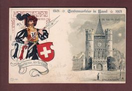 Centennarfeier in BASEL - Spalenthor - 1901 Präge