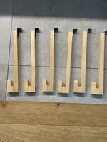 6 Türhaken aus Holz Set 30 cm Läng