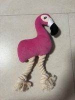 Hunde Spielzeug Flamingo mit Seil