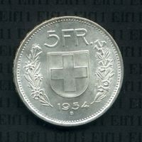 CHF___5.00 1954 stgl * nigelnagelneu! 5 Franken