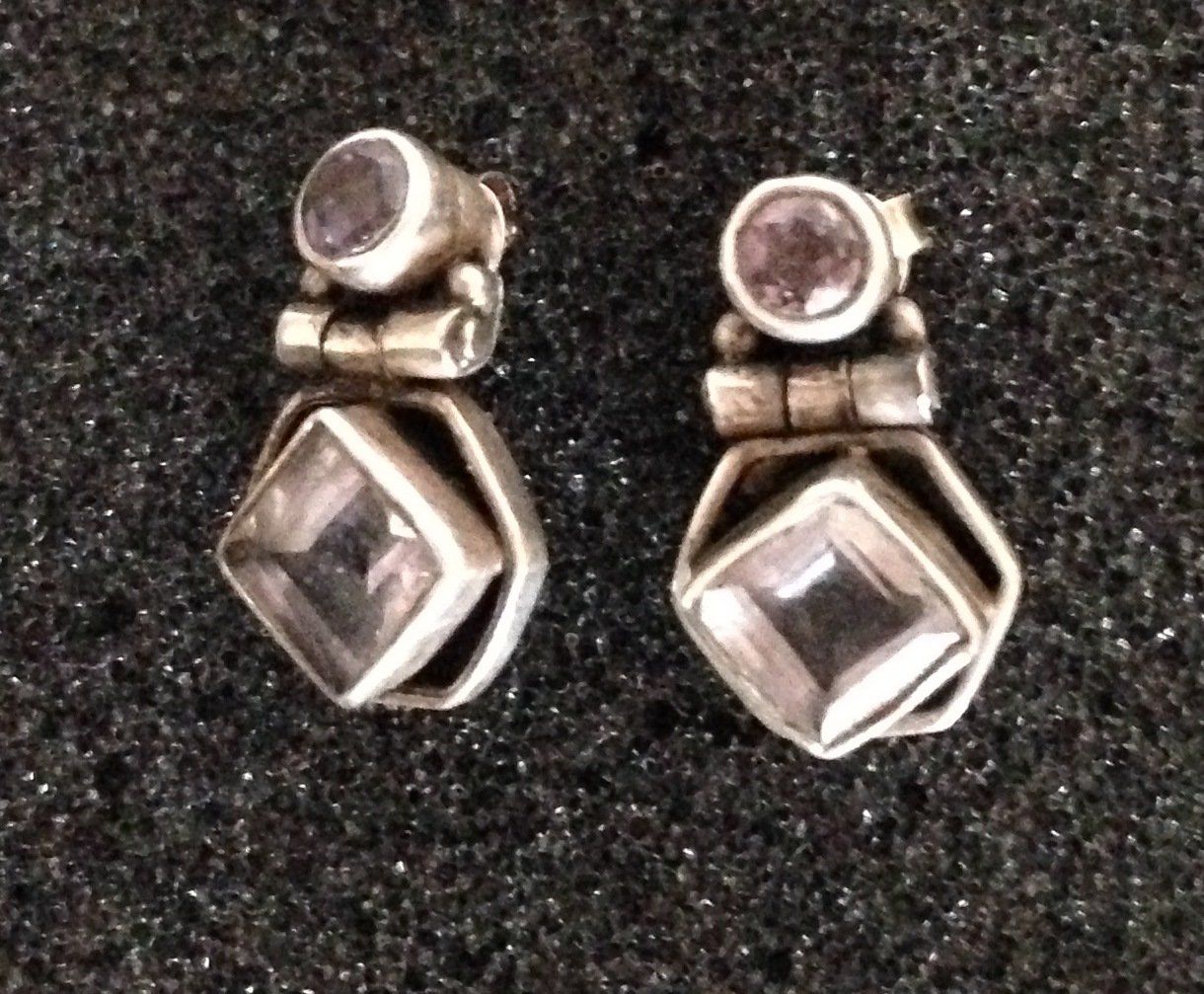 Orecchini pendenti & Orecchini a lobo: Silber Ohrstecker mit Amethyst – Usato da Dübendorf venduto da alracfo 1