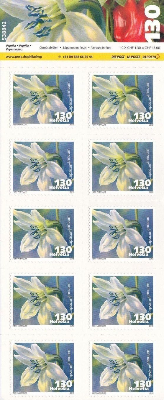 Alle Briefmarken: Postfrisch Bogen Gemüseblüten 2011-2013 – Neu und originalverpackt aus Schliern b. Köniz von joni20 3