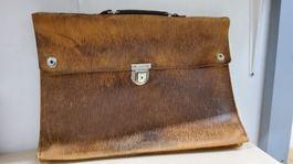 Vintage Ledertasche Aktentasche Retro Uni Schule Büro