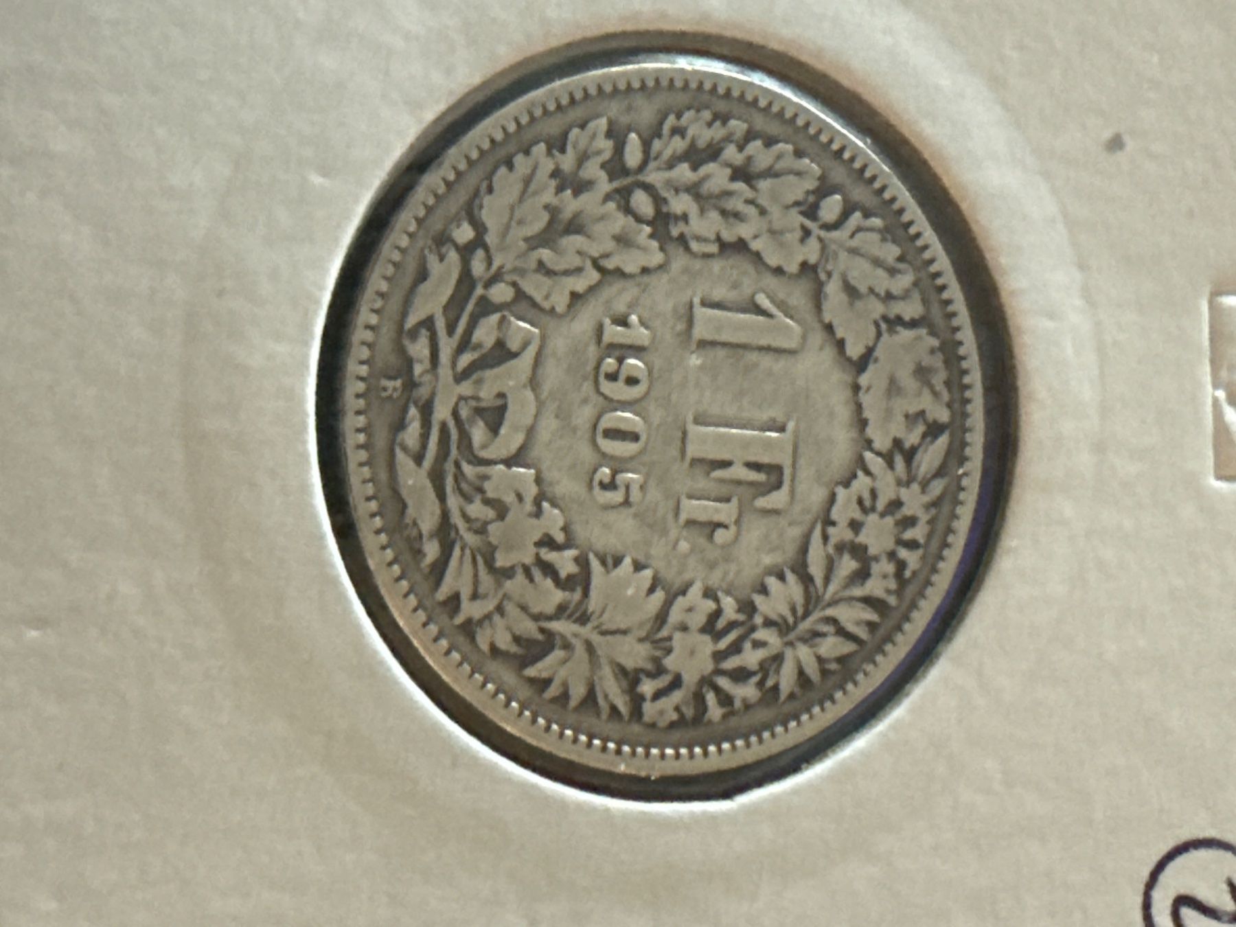 Tutti le monete: Swiss 1 franc 1905 Silver Coin – Usato da Pully venduto da ta571 1