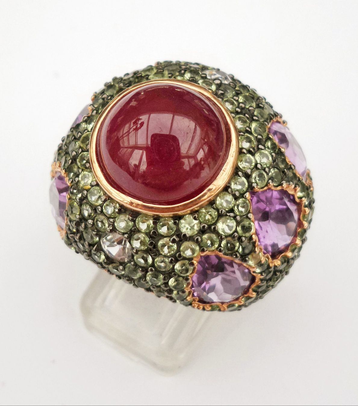 Anelli: Edler Ring mit Rubin, Amethyst, Peridot – Nuovo (secondo la descrizione) da Zürich venduto da Bieter04 8