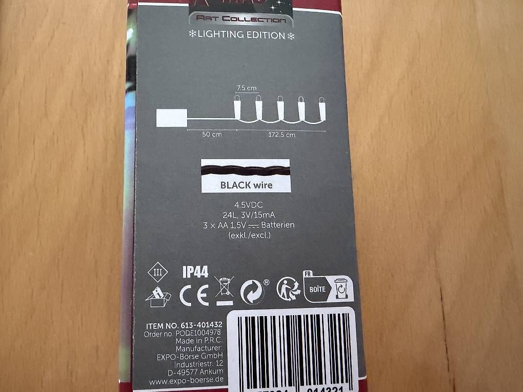 Ghirlande e barre luminose: neuer 24 LED Lichterkette, bunt, mit Timer – Nuovo e nell'imballaggio originale da Necker venduto da liq24 2