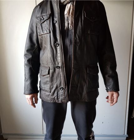 Veste en cuir aviator vintage