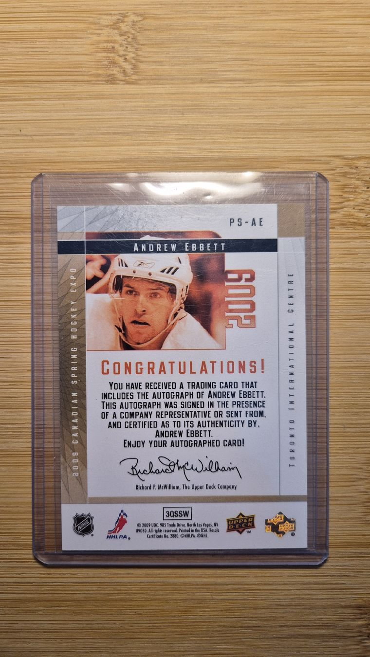 NHL Carte collezionabili: 2009 NHL Priority Signings Andrew Ebbett 30/65 – Usato da Bellach venduto da paedu-1980 1