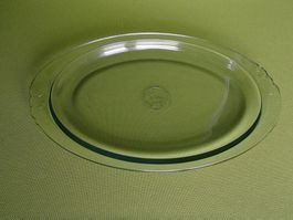 hellblaue ovale dekorative amerikanische PYREX Platte