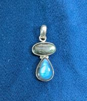 Pendentif / Anhänger 925 & Double Labradorit / Labradorite