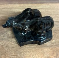Bären-Skulptur aus Keramik, glasiert - Deko für Sammler