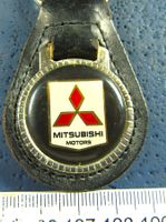 MITSUBISHI MOTORS AUTO LOGO SCHLÜSSELANHÄNGER LEDRIG VINTAGE