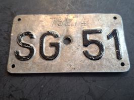 numerschild farrader plaque velo St Gall 1951 collector rare