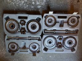 2x Hantelset 15 kg mit Koffer – insgesamt 30 kg