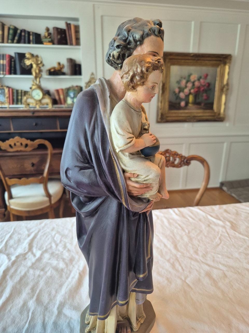 Statuette: Josef mit Christuskind Gips ca 1930 – Usato da Speicher venduto da Ramtha1 2