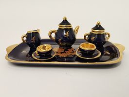 Limonges Miniaturen Set Teeservice Kobaltblau