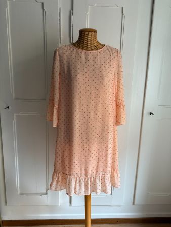 Chiffon Kleid lachsfarben gepunktet S