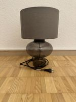 2x Nachttischlampe Glas Rauchgrau modern,
