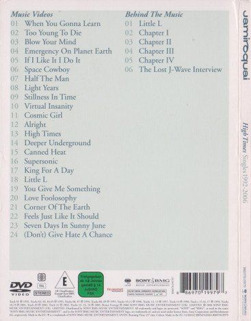 Tutti i DVDs: Jamiroquai: High Times: Singles 1992-2006 DVD – Nuovo e nell'imballaggio originale da Steinhausen venduto da Vilivinili 1