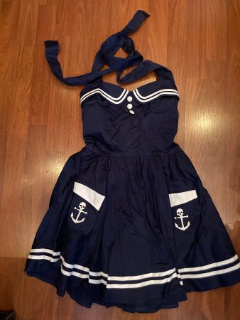 Petticoat Kleid marine Totenkopf