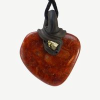 Roter Korallen Anhänger (Schaumkoralle) mit Pyrit