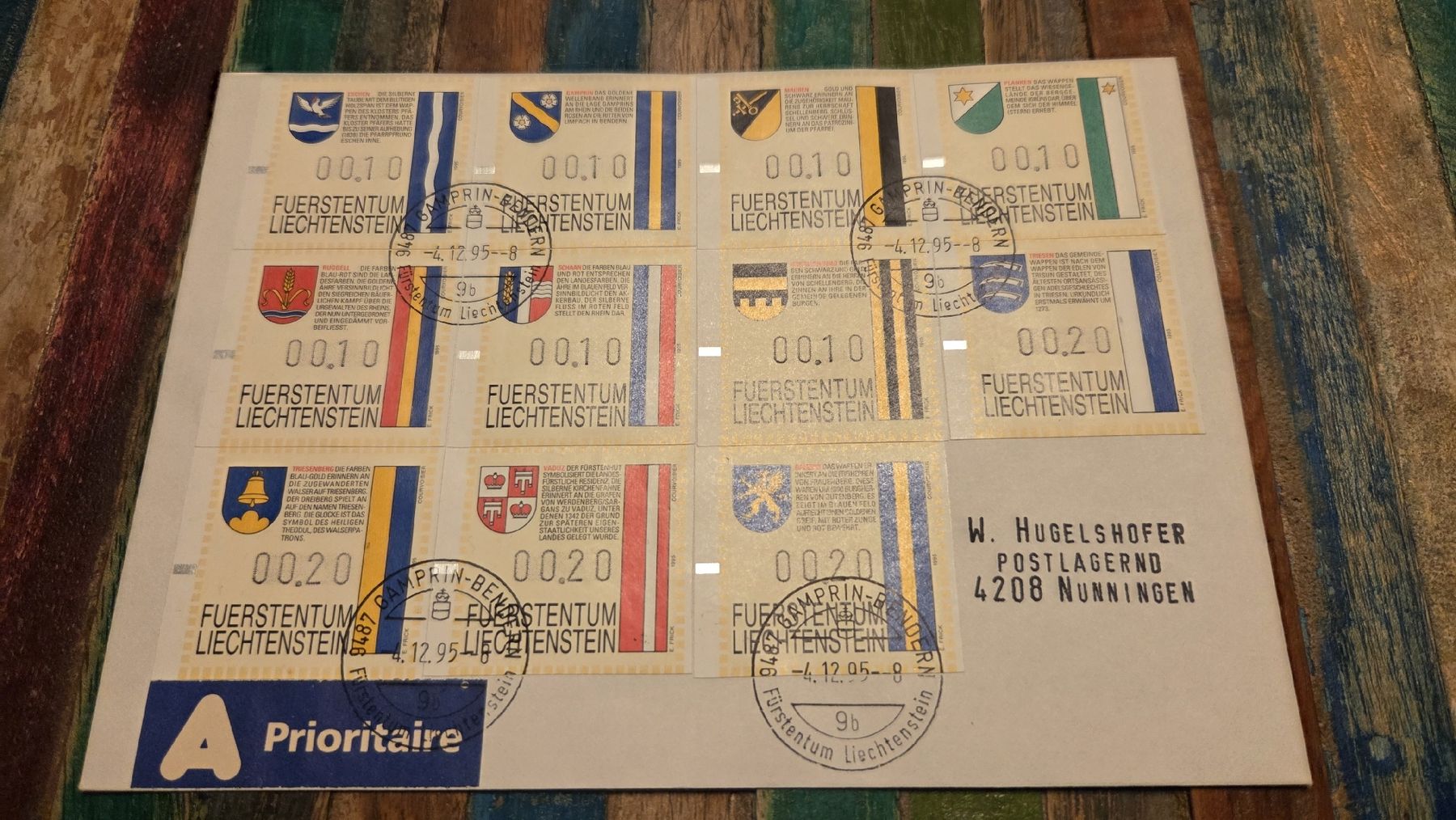 Tutti i francobolli: 1995 FDC ATM Liechtenstein – Usato da Arni AG venduto da Moth68