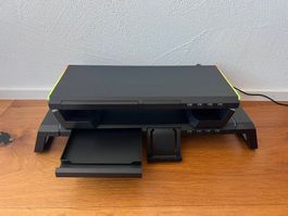 2 Gaming-Monitorständer mit USB-Hub und LED–teilweise defekt