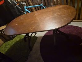 Antiker Bugholztisch / ovaler Esstisch, Thonet-Stil