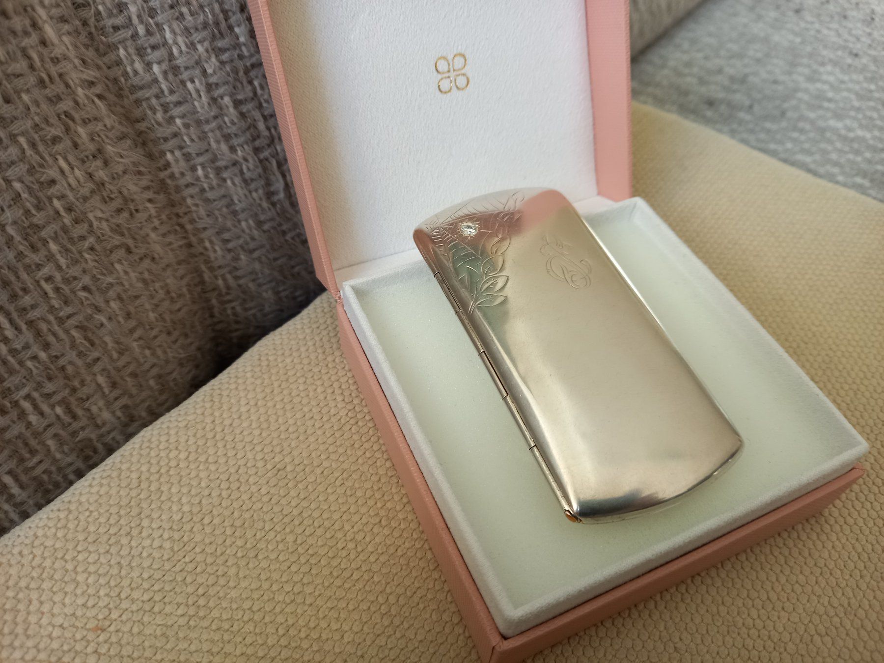 Sonstige Tabakwaren: Schöne Etui Silber 800 mit Brillant ca. 0,30ct – Gebraucht aus Rickenbach LU von pepan44