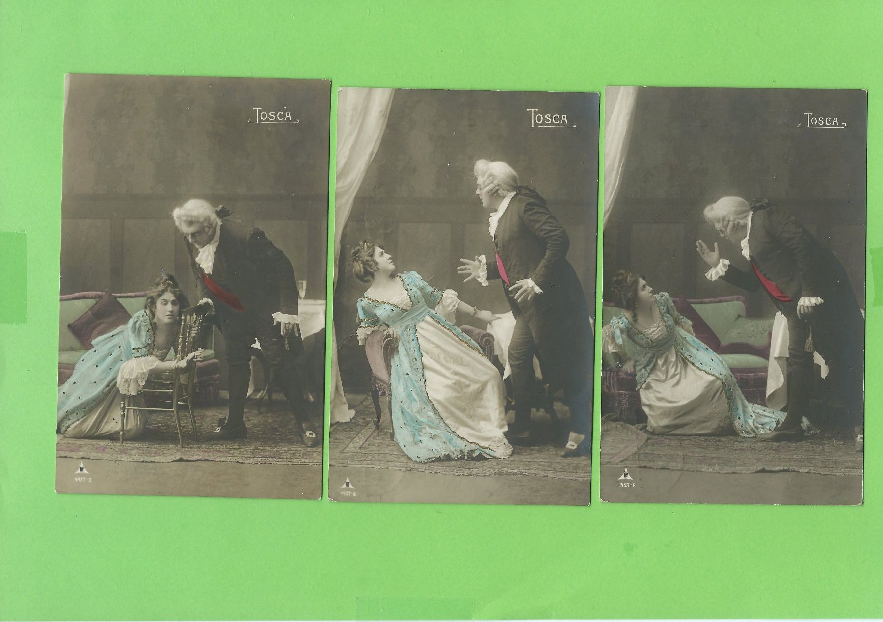 Cartoline postali: 9 seltene Ansichtskarten "Tosca" Anfang 1900 – Usato da Zürich venduto da t24_de 2