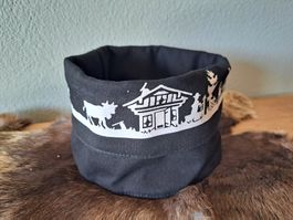Heidi Cheese Line Brotkorb Stoffkorb, Schwarz/Weiss