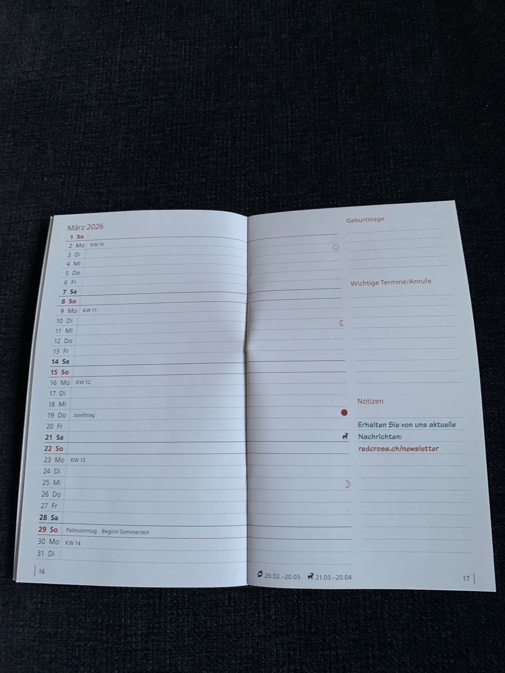 Calendari: Kalender 2026 – Nuovo e nell'imballaggio originale da Zuzwil SG venduto da Ibohaus 2