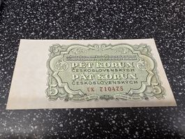 Tschechoslowakei Banknote 5 Korun 1961 guter Zustand