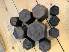 Antique Iron Scale weights 